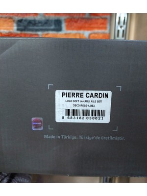 Pierre Cardin 6 Parça Jakarlı Aile Bornoz Seti-Logo Soft Decorose A.Bej