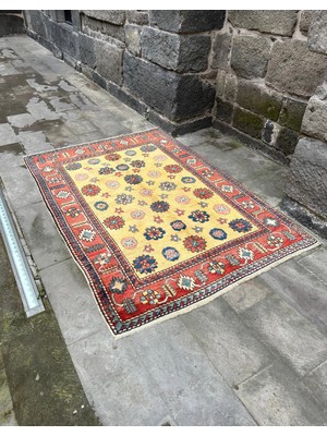 DesignEv 162X230 cm Eski El Dokuma Büyük Boy Türk Kilim Oryantal Desen Yün Kilim