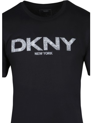 Dkny Metallıc Puff Logo Erkek T-Shırt M2810013-BLK