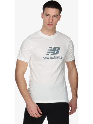 New Balance Stacked Erkek T-Shırt MT41502-WT