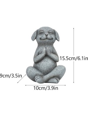 Modern123 Avlu Bahçe Süsleri Meditasyon Köpek Heykeli Reçine Dekorasyon (Yurt Dışından)