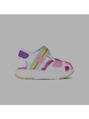 Vicco Flow II Kız Çocuk Beyaz-Pembe Phylon Sandalet Hafif Esnek Cırtlı Tasarım
