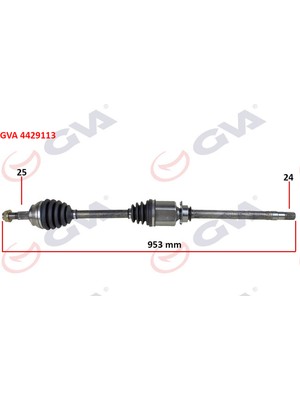 GVA Komple Aks Sağ Fiorino 1.3 Mtj 07-13 953MM Aks Lale Li 18051