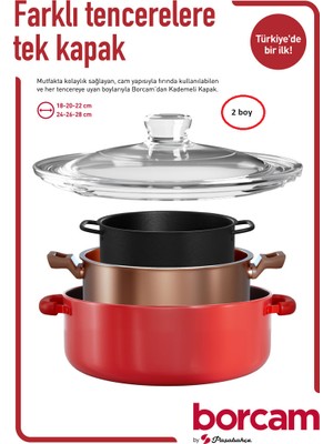 Paşabahçe Borcam Kapak 2 Li Set Cam Tencere Kapağı