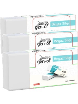 Gen-Of No:30 Küçük Boy Pvc Free Beyaz Silgi (GEN-6830) 30 Adet