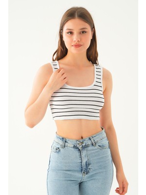 Rays 1317 Nakış Detay Atlet Beyaz-Siyah