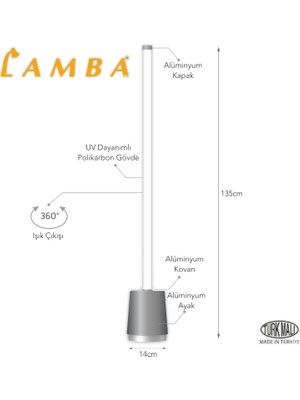 Lambaled Line Dimmer Kumandalı Beyaz Işık ( 6500K ) Lambader