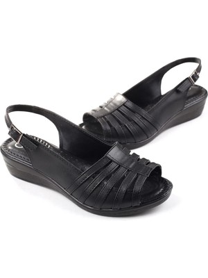 Walkenzo 3785 Ortopedik Büyük Numara Kadın Günlük Sandalet