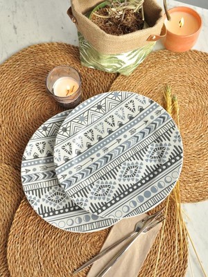 M'art Home Sipahi Matrix 2 Li Servis Tabağı 25 cm Porselen