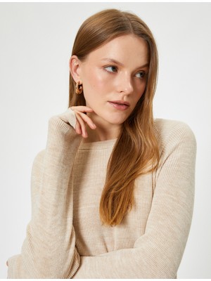 Koton Oversize Triko Kazak Uzun Bisiklet Yaka