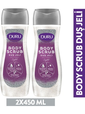Duru Body Scrub Crystal Duş Jeli 2x450 Ml Hyaluronik Asit, C Vitamini İçerir