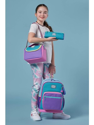 Coral High Kids Pembe Pastel Renkli 3'lü Okul Çanta Seti Ergonomik Tasarım 1 Adet Okul Çantası