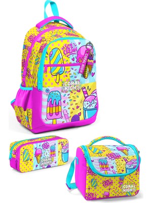 Coral High Kids Mixed Dondurma Desenli 3’lü Okul Çanta Seti SET0123645