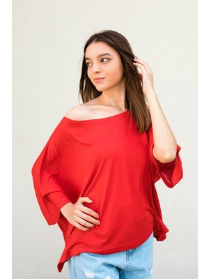 Gils Butik Kırmızı Oversize Crop