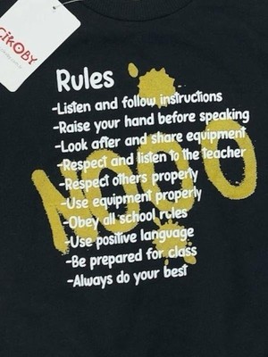 Çikoby Erkek Çocuk Pamuklu Ince Uzun Kollu Rules Tshirt