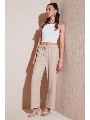 Lela Relaxed Fit Bol Paça Pantolon Kadın Pantolon 5865826