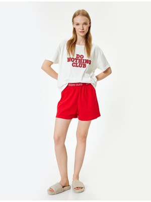 Koton Şortlu Pijama Takımı Baskılı Pamuklu