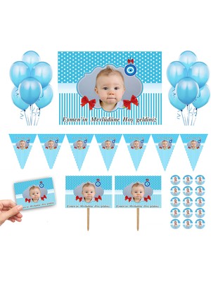 Kişiye Özel Bebek Mevlüt Süsleme Seti Mavi