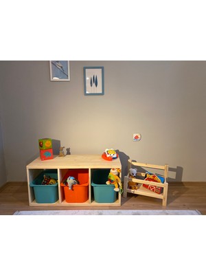 Yoyo Design Montessori 3 Bölmeli Saklama Ünitesi