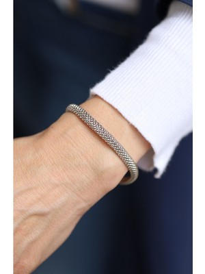 Yenigün Kuyumculuk 14 Ayar Altın Beyaz Hasır Bileklik