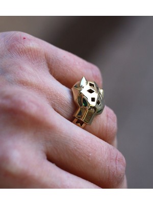 Yenigün Kuyumculuk 14 Ayar Altın Kaplan Kafası Yüzük