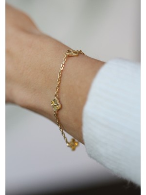 Yenigün Kuyumculuk 14 Ayar Altın Yonca Bileklik