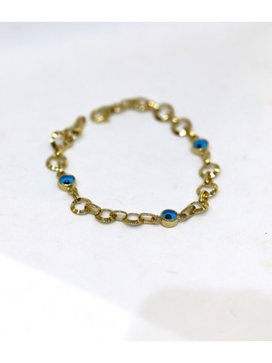 Yenigün Kuyumculuk 14 Ayar Altın Nazar Gözlü Çocuk Bileklik