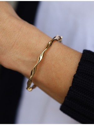 Yenigün Kuyumculuk 14 Ayar Altın Dalgalı Kelepçe