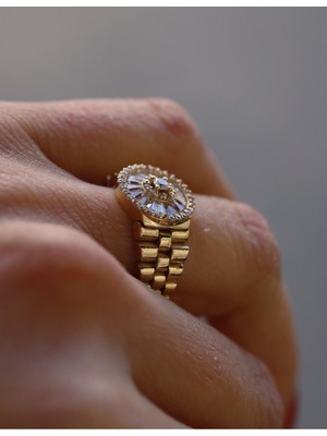 Yenigün Kuyumculuk 14 Ayar Altın Saat Kayışlı Yüzük