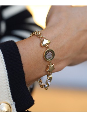 Yenigün Kuyumculuk 14 Ayar Altın Güneş  Bileklik