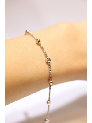 Yenigün Kuyumculuk 14 Ayar Altın Beyaz Hasır Zincirli Dorica Bileklik