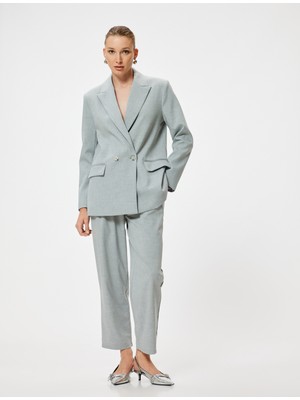 Koton Kumaş Pantolon Crop Paça Cepli Pile Detaylı