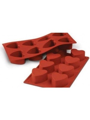 Pasta Cumhuriyeti Kalp Silikon Kalıp Çikolata Muffin Sabun Kokulu Taş Mum Epoksi Kalıbı 8 Bölmeli