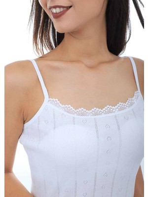 Tutku Kadın Jakarlı Ip Askılı Atlet 200 6'lı Paket | Beyaz