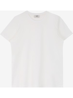 People By Fabrika Bisiklet Yaka Düz Beyaz Kadın T-Shirt SPBF4SL-TST5563