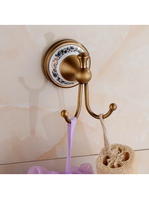 Jinlin Shop B Bornoz Askısı Tarzı Antika Cilalı Katı Pirinç Banyo Aksesuarları Setleri Avrupa Porselen Banyo Donanım Setleri Seramik Retro Banyo Ürünleri (Yurt Dışından)