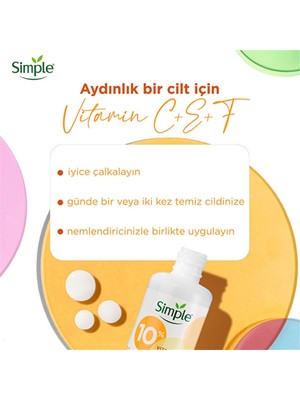 Simple Booster Serum %10 C+F+E Vitamini Genç Görünen ve Aydınlık Cilt İçin 30 ml