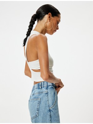 Koton Halter Yaka Atlet Fitilli Sırt Detaylı Kolsuz Slim Fit