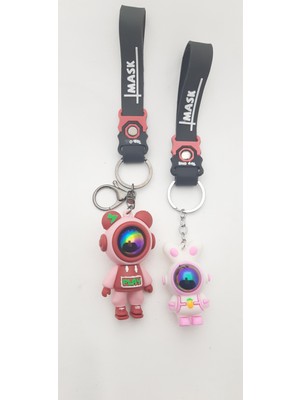 Be Beauty 2 Adet Farklı Büyüklükte Silikon Astronot Anahtarlık Model 01