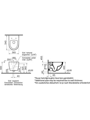 VitrA S60 Smoot Flush Mat Siyah Asma Klozet 7510B083-0090, Vitra Integra Slim Mat Siyah Kapak 131-483-009