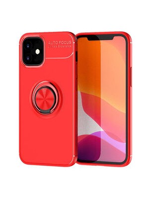 Techno Guru iPhone 12 Mini Ultra Koruma Sağlayan Stant Özellikli Yüzüklü Ravel Silikon Kılıf