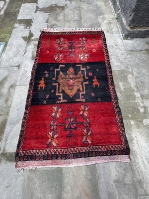 DesignEv 106X198 cm El Dokuma Kırmızı Renkli Dekoratif Türk Kilim