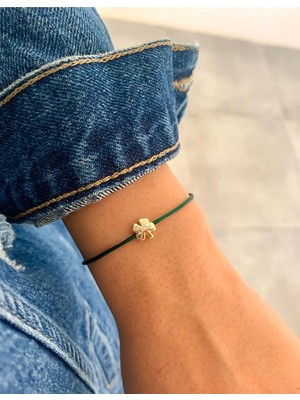 Atelier Çağla Yeşil Yonca Ip Bileklik