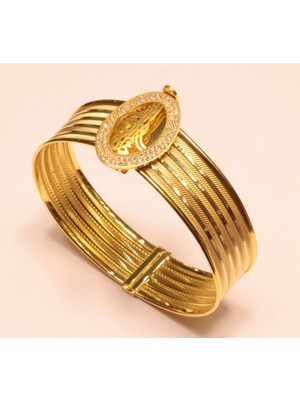 Güler Kuyumculuk 14 Ayar Altın Tuğralı Kelepçe Bilezik