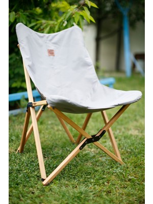 Campcrafted Ahşap Katlanır Kamp & Bahçe Sandalyesi - Gri