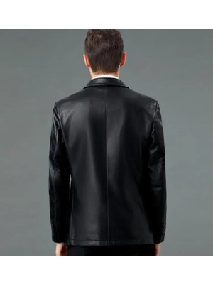Nyc Deri Ince Kesit Blazer Klasik Ceket