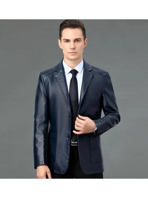 Nyc Deri Ince Kesit Blazer Klasik Ceket