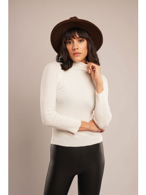 Gabria Ekru Gabria Balıkçı Yaka Kazak