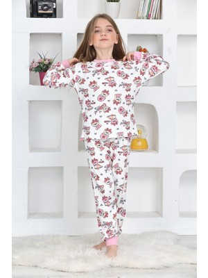 Kapi Kids Kız Çocuk Sevimli Ayıcık Baskılı Pijama Takımı 1-11 Yaş 4924-26