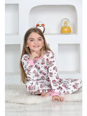 Kapi Kids Kız Çocuk Sevimli Ayıcık Baskılı Pijama Takımı 1-11 Yaş 4924-26